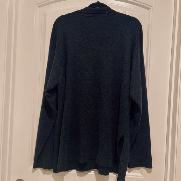 NWOT Eileen Fisher New York Mens 100% Wool Long Sleeve Collared Sweater Black XL - Picture 3 of 7
